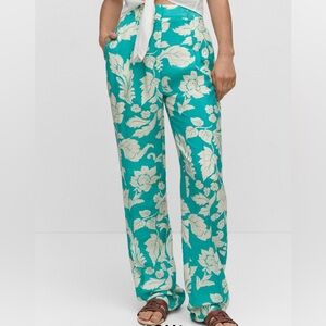 Mango Printed Straight Pants